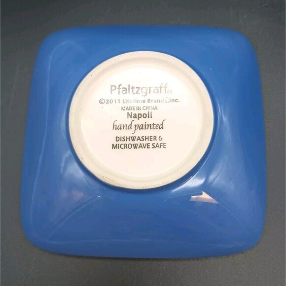 Pfaltzgraff Napoli Square Dipping Dish Bowl Set Of 4 Hand Painted Floral - Picture 3 of 4